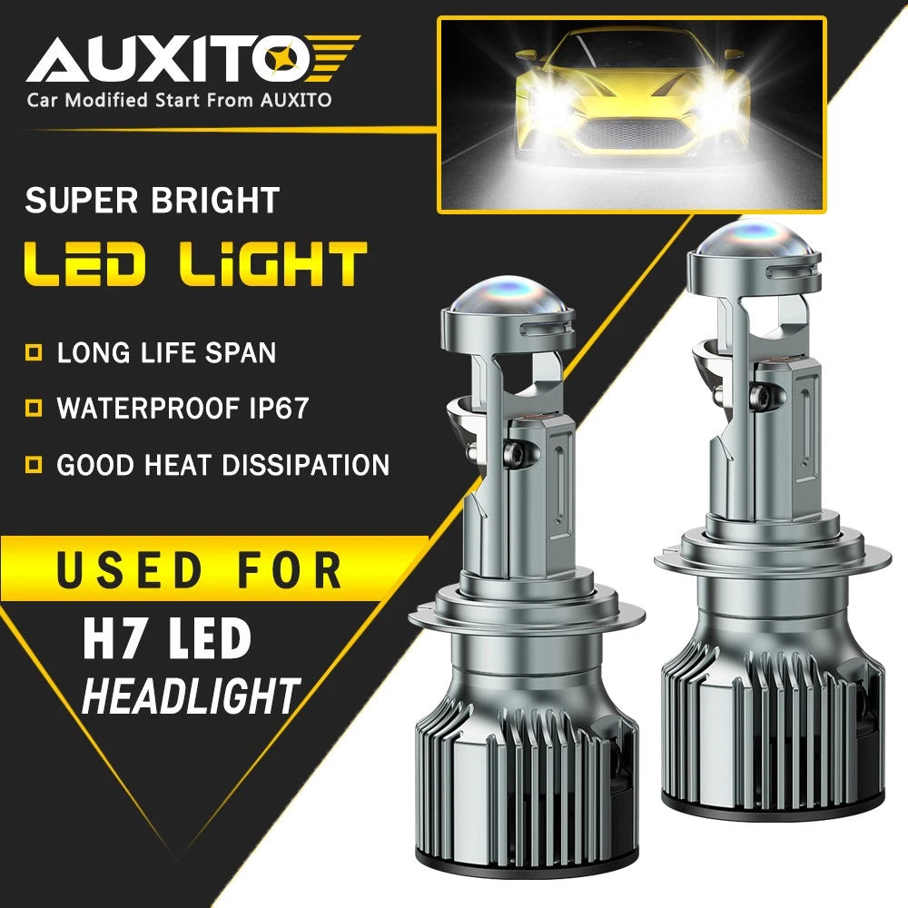 AUXITO H7 LED Headlight Bulb Kit High Low Beam 30000LM Super Bright 6500K Y19 EA AUXITO