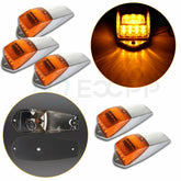 5x 10 inch Amber 17 LED Chrome Cab Roof Marker running Light truck trailer