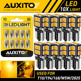 10X AUXITO Amber Yellow 168 194 License Side Marker Light Canbus LED Bulb 14E EA AUXITO