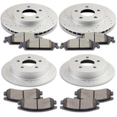 Front Rear Rotors + Ceramic Pad for 1999 - 2002 2003 2004 2005 Pontiac Grand Am 6B93BC-57