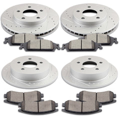 Front Rear Rotors + Ceramic Pad for 1999 - 2002 2003 2004 2005 Pontiac Grand Am 6B93BC-57