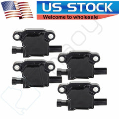ECCPP 4 Square Ignition Coils For Chevy Silverado 1500 Impala Canyon Escalade 6B93BC-57