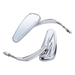 Chrome 8mm Rear View Side Mirrors Fit For Harley Touring Electra Road Glide King