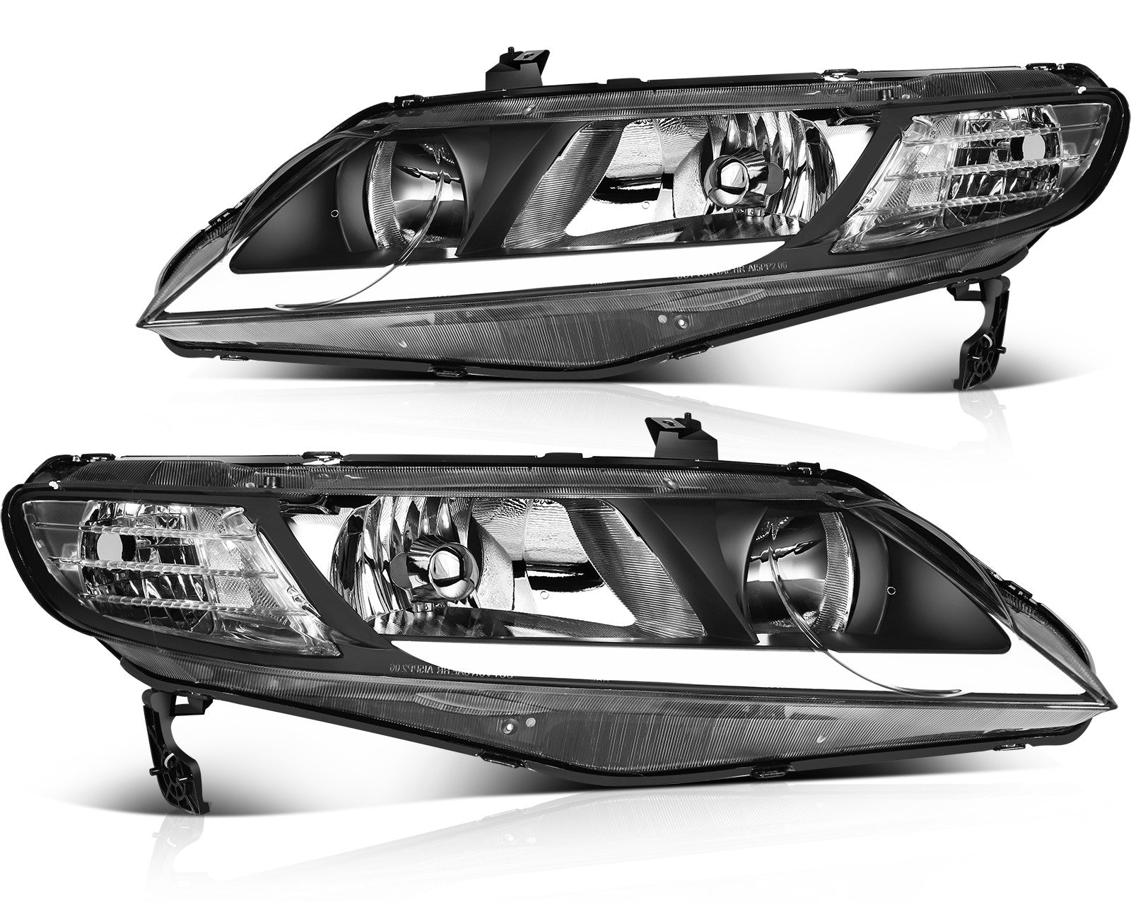 ECCPP LED Headlights Assembly For Honda Civic 1.3L 1.8L 2.0L 2006-2011 Pair 6B93BC-57