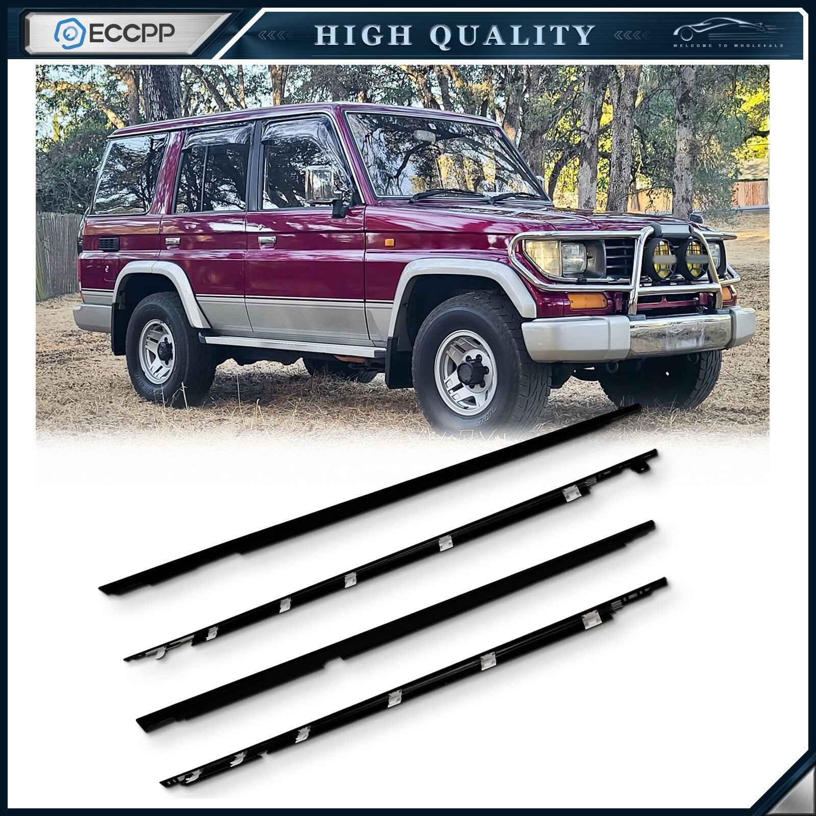 For 1996-1997 Lexus LX450 Front & Rear Door Window Seal Belt Molding 6B93BC-57