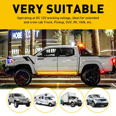 2X 60" LED Running Board Light Side Step Strip Bar White Amber Turn Signal Truck 6B93BC-57