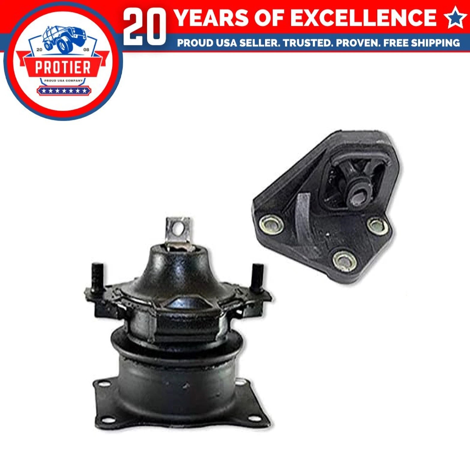 Fits 2003-2007 Honda Accord 2.4L Front Motor & Upper Trans Mount 2pcs : A4526HY 6B93BC-57