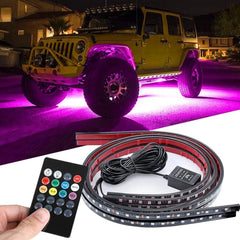 4X RGB LED Under Tube Car Underglow Underbody System Light Neon Strip Lamp D 6B93BC-57