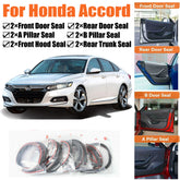 Door Rubber Seal Strips Weather Draft Wind Noise Reduction Kit For Honda Accord