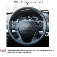 Custom Black PU Leather Steering Wheel Stitch on Cover For Honda Accord 9 13-17