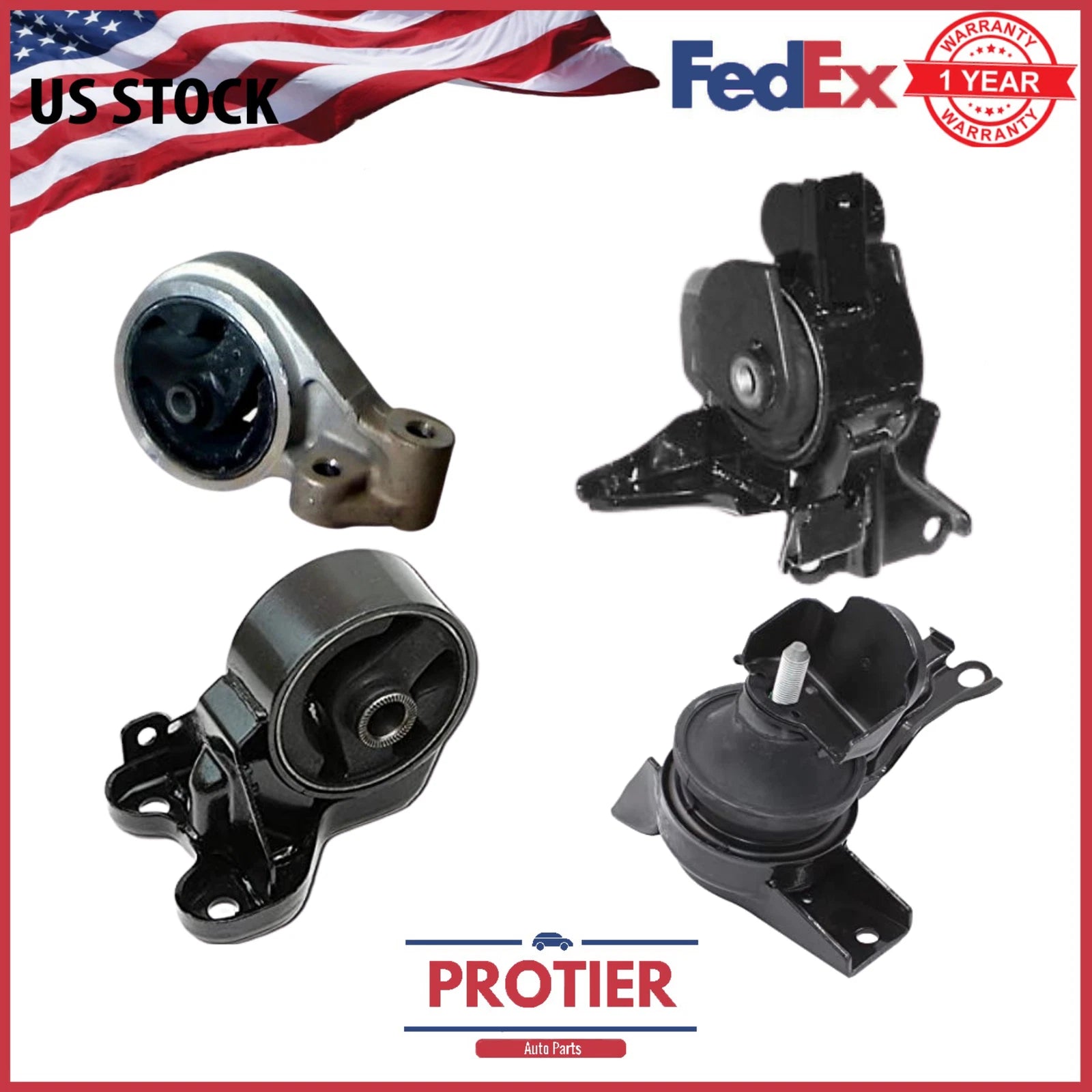Motor & Trans Mount Set 4PCS for 2007-2009 Kia Spectra/ Spectra5 2.0L for Manual 6B93BC-57