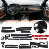 Carbon Fiber Pattern Center Console Molding Sticker Decals For BMW X5 E70 X6 E71