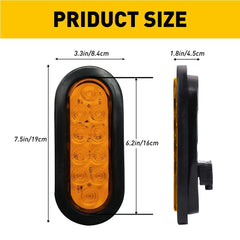 2X 6" Oval Amber LED 10 Trailer Truck Side Turn Marker Signal Tail Light Grommet 6B93BC-57
