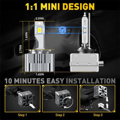 2X LED Headlight Bulbs 200W Replace D3S D3R HID Xenon Super White Conversion Kit 6B93BC-57