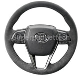 Black&Hole Suede Leather Steering Wheel Stitch on Wrap Cover For Toyota Camry
