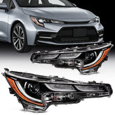 Pair LED Headlights Assembly For 2019-2022 For Corolla SE XLE XSE Black Amber 6B93BC-57
