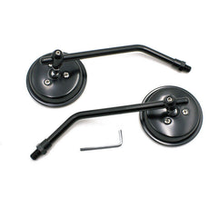 Black Round Motorcycle Rearview Mirror For Harley Road King Street Glide Chopper