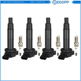 4x Ignition Coils & Spark Plugs for Toyota Camry Highlander Scion tC L4 2.0/2.4L 6B93BC-57