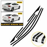 6 Chrome Delete Blackout Window Trim For 2016-2021 Honda Civic Sedan Accessories 6B93BC-57