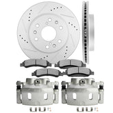 Front L+R Brake Calipers & Rotors & Pads 8Pcs For 2008-20 Cadillac Escalade ESV