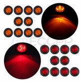 2.5 inch Round Light Truck Trailer Side Marker Clearance 20x Red +Amber 4 LED 6B93BC-57
