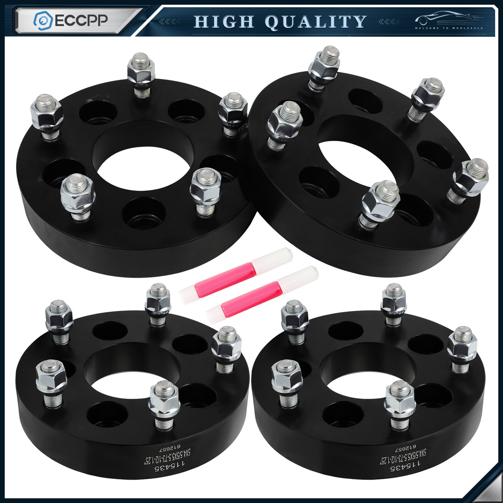 4Pcs 1.25" 5x4.5 to 5x5.5 Conversion Wheel Adapters For Ford Jeep to Dodge Wheel 6B93BC-57