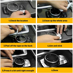 Chrome Multi-Media 7 Button Cover Decor For Trim BMW 3 4 5 6 X5 X6 Series 6B93BC-57