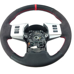 Hand-Sewing Black Suede Leather Steering Wheel Covers Wrap For Nissan Frontier