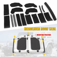 17PCS Interior Accessories Hard Top Seal Kit For 2007-2018 Jeep Wrangler JK US 6B93BC-57