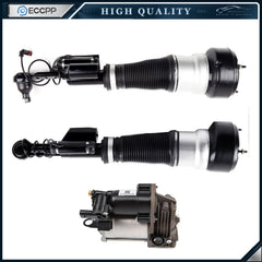 3PCS Front Air Suspension Struts & Compressor For 4Matic Mercedes W221 S500 S550 6B93BC-57