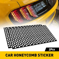 2* Black Honeycomb Sticker Car Rear Tail Light Cover Tail-lamp Decal Auto Parts 6B93BC-57