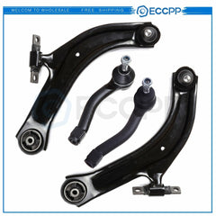 For 2007-2012 Nissan Sentra Front Suspension 4x Lower Control Arm Outer Tie Rod 6B93BC-57