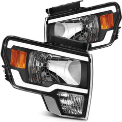 ECCPP LED Headlights Assembly For Ford F-150 F150 2009-2014 Pair Kit Black Amber 6B93BC-57