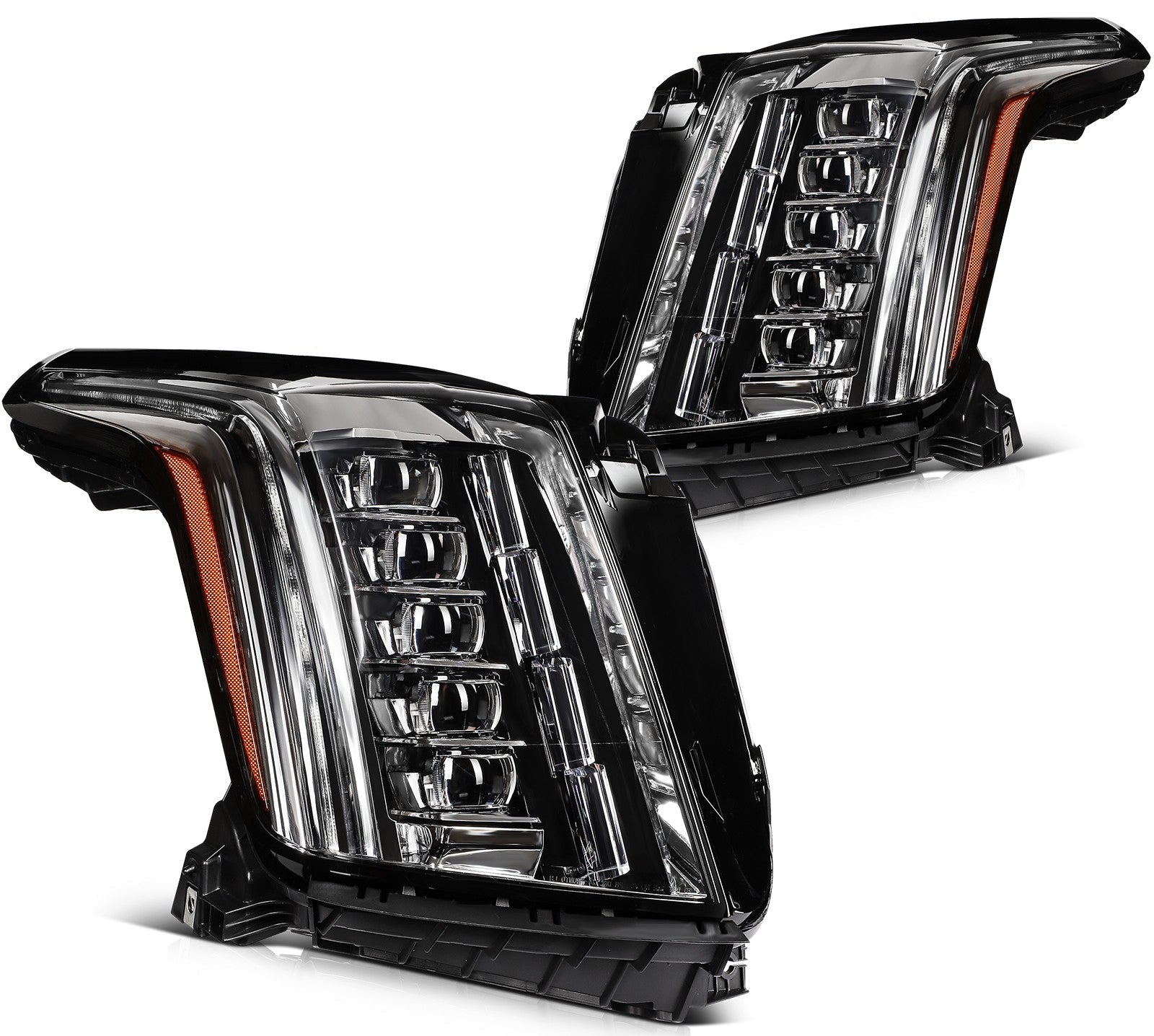 ECCPP LED Headlights Assembly For Cadillac Escalade 6.2L 2015-2020 Pair Black 6B93BC-57