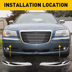 FOR 2011-2014 FRONT 300 CHRYSLER BUMPER MOLDING TRIM SET CHROME LH & RH - 6B93BC-57