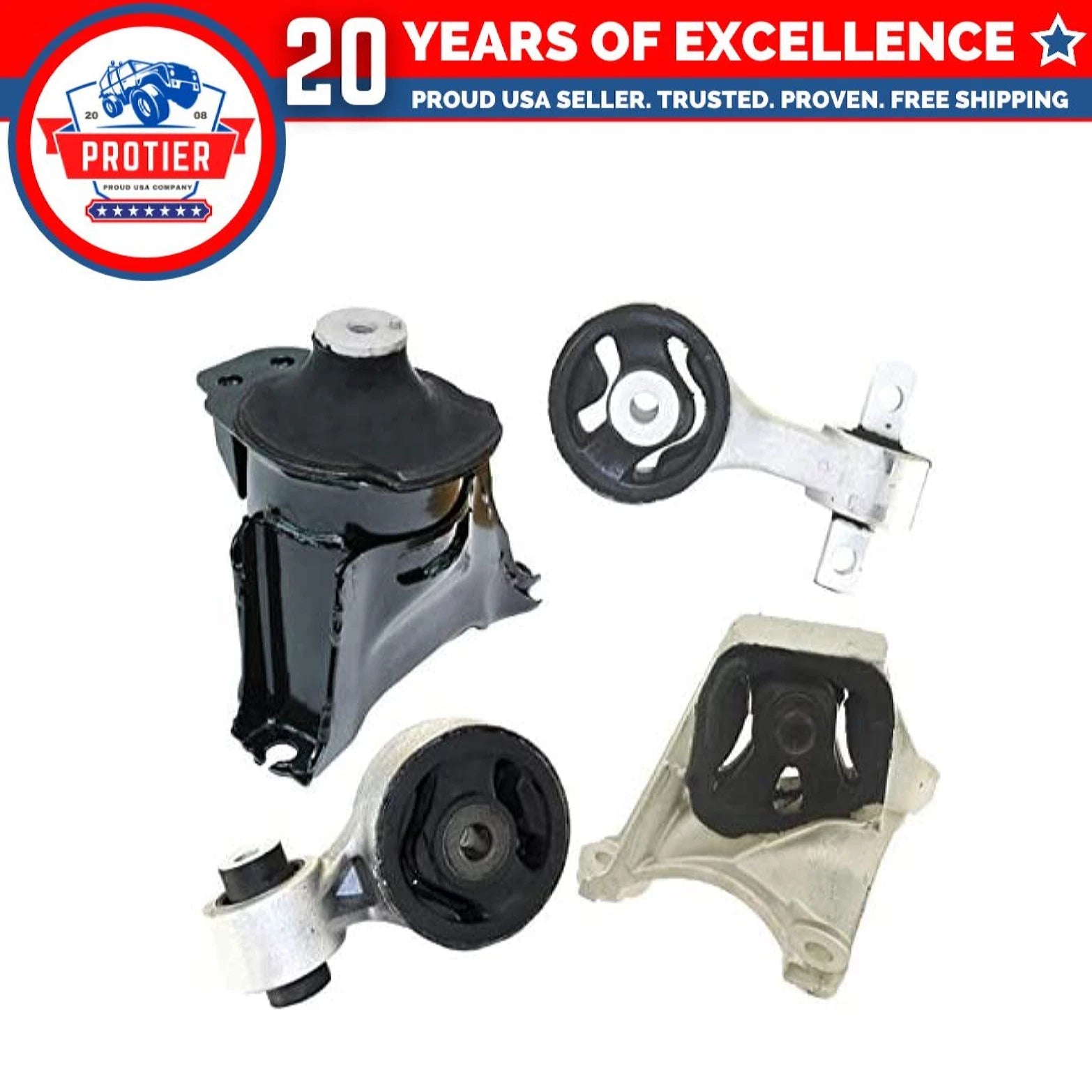 Front Motor & Torque Strut Mount Set Compatible for 2006-2011 Acura CSX 2.0L 6B93BC-57
