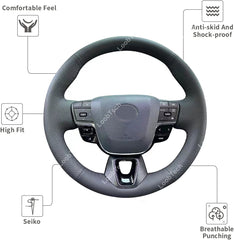 Steering Wheel Wrap For Toyota Camry XV80 2024 Black Perforated Leather Cover