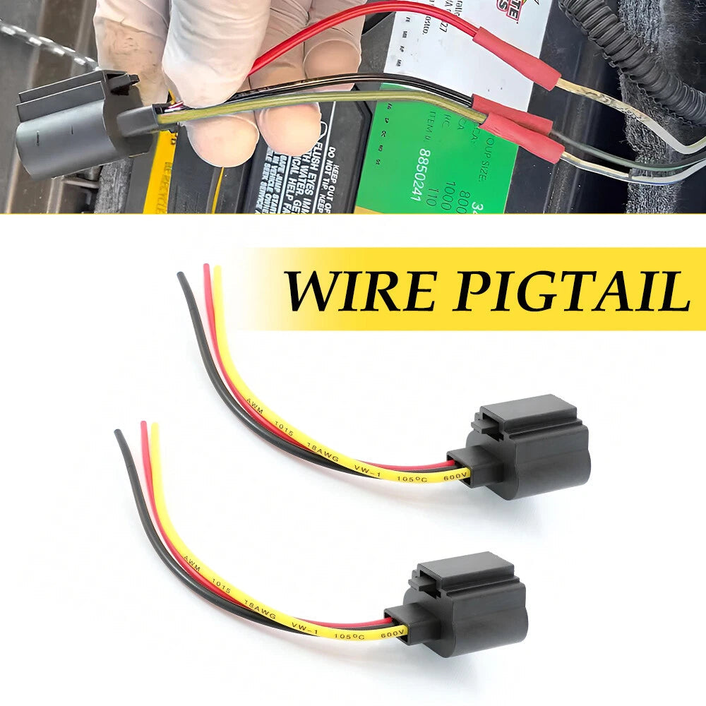 2X Front Turn Signal Light Bulb 9008 H13 Socket Harness Wire Car Accessories 12V 6B93BC-57