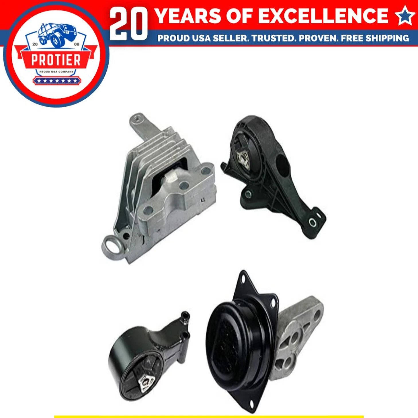 Fits 2014-2017 Buick Regal 2.0L FWD AUTO, Engine Motor & Trans Mount Set 6B93BC-57