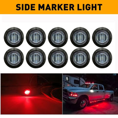 10X Red 3/4" Side Marker Lights LED Truck Trailer Round Side Bullet Light EOA 6B93BC-57