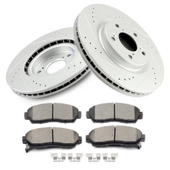 Front Disc Brake Rotors Ceramic Brake Pads for 2011 2012 2013 2014 Honda Odyssey 6B93BC-57