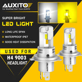 AUXITO H4 LED Headlight Bulbs High Low Beam Super Bright Amber White Lights EOA AUXITO