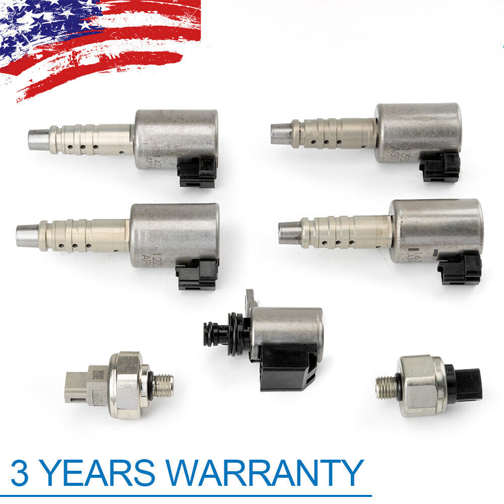7PCS Transmission Solenoid Kit W/ Pressure Sensor For RE0F10D JF016E JF017E CVT8 6B93BC-57