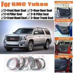 Door Rubber Seal Strips Weather Draft Wind Noise Reduction Kit For GMC Yukon