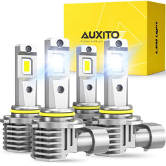 AUXITO 9005+9006 LED Headlight Combo Kit Light Bulbs High Low Beam 80000lm 6500K AUXITO