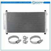 Condenser 3599 with Universal Oil Hose Clamps Kit for 2007-2011 Honda CR-V 6B93BC-57