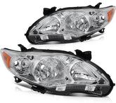 ECCPP Headlights Assembly For Toyota For Corolla 1.8L 2.4L 2011-2013 Pair Chrome 6B93BC-57