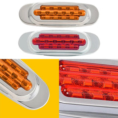 10x Amber Red Oval 16 LED Side Clearance Marker Lights Car Truck Trailer RV EOA 6B93BC-57