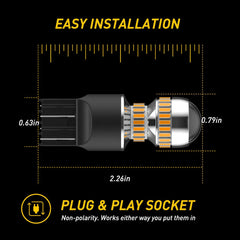 Amber 7443 7444 LED Front No Hyper Flash 7440 Turn Signal Blinker Light Bulbs US 6B93BC-57