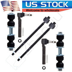 6x Front Inner Outer Tie Rods Sway Bars Kit Fits Pontiac Montana AWD 2005 2006